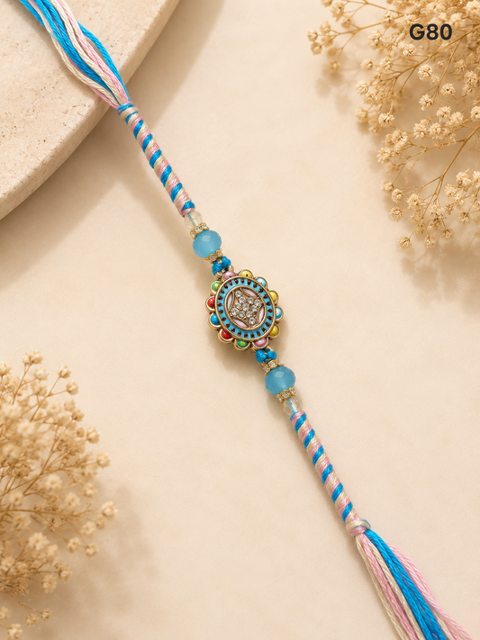 multicolor-floral-stone-rakhi