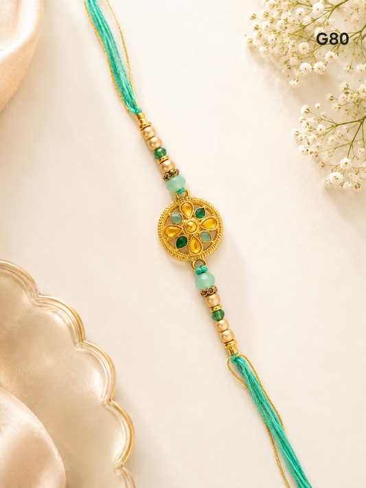 turquoise-kundan-rakhi