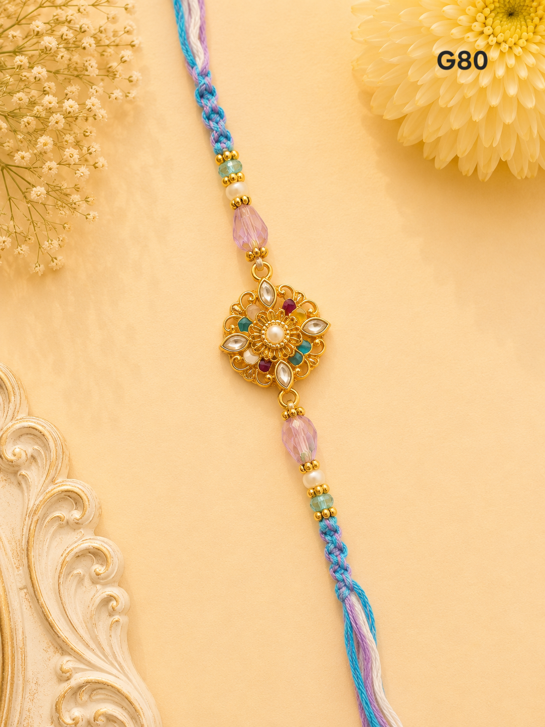 kundan-floral-rakhi