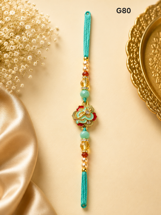 om-designer-rakhi Green