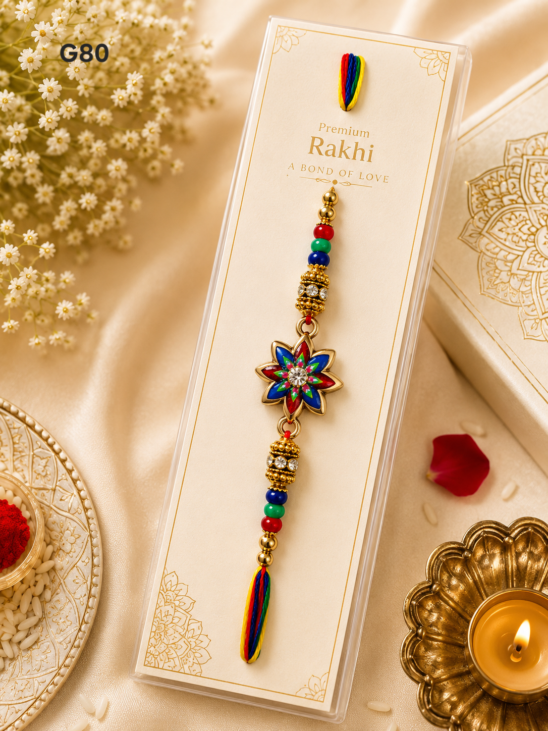 Multi Flower Designer Rakhi