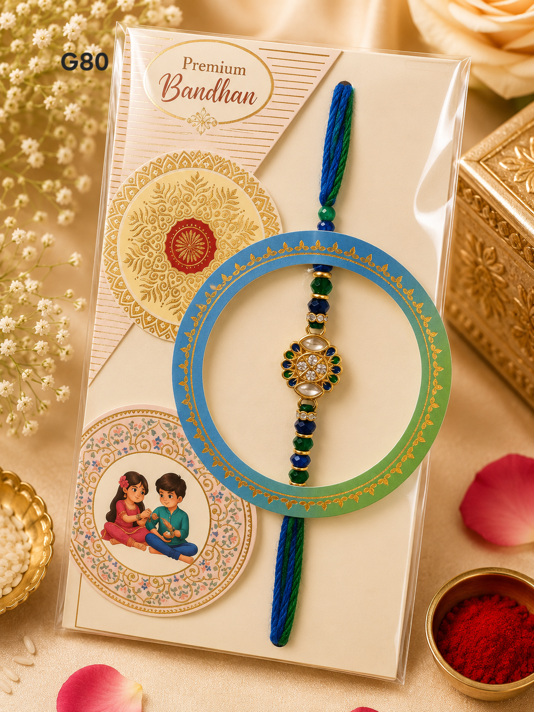 Multi Flower Designer Rakhi