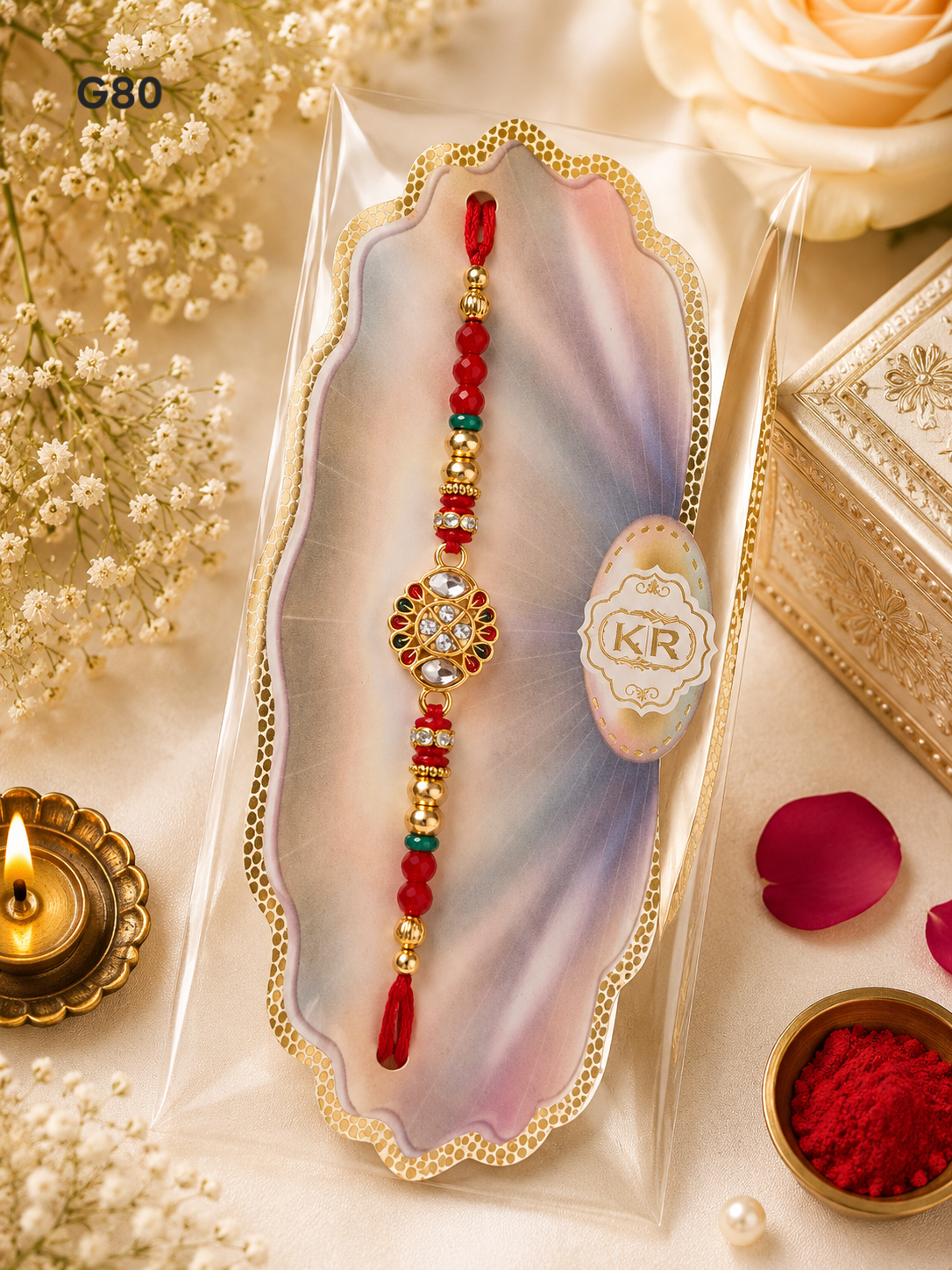 Multi Flower Designer Rakhi