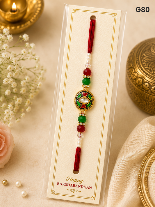 Meena Red - Green Rakhi