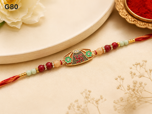 om-designer-rakhi Multi, red